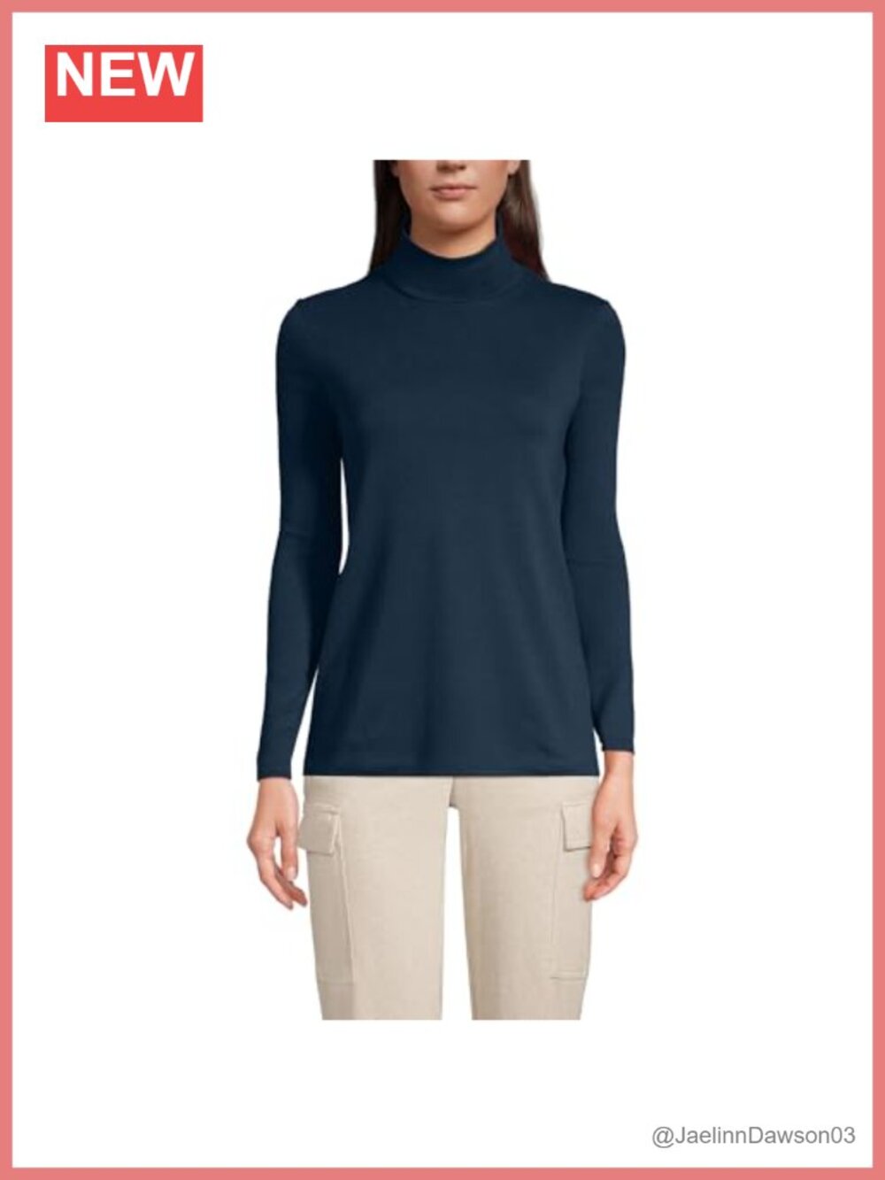 Supima Cotton Turtleneck Tunic Fitted Classic Knit Top